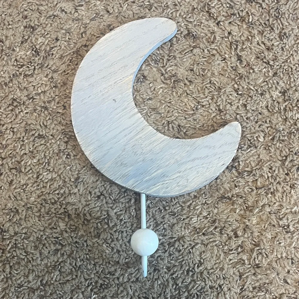 Crescent Moon Wall Hook - White